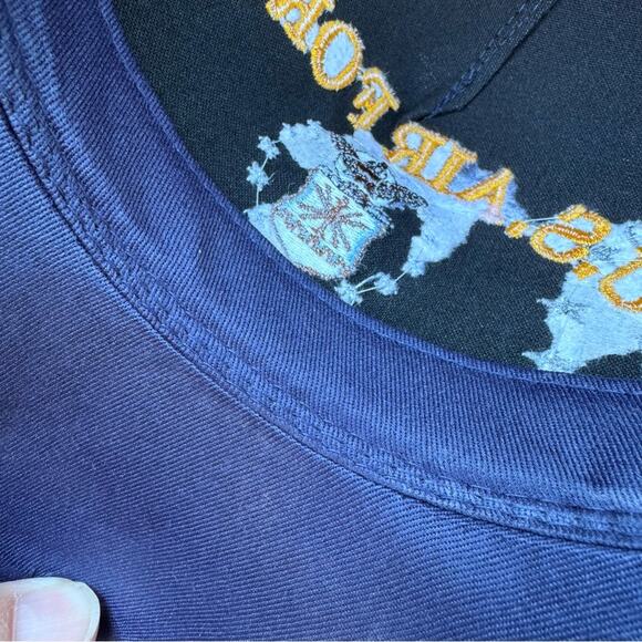 Retired Air Force Baseball Trucker Cap Navy Blue Embroidered - Picture 9 of 10
